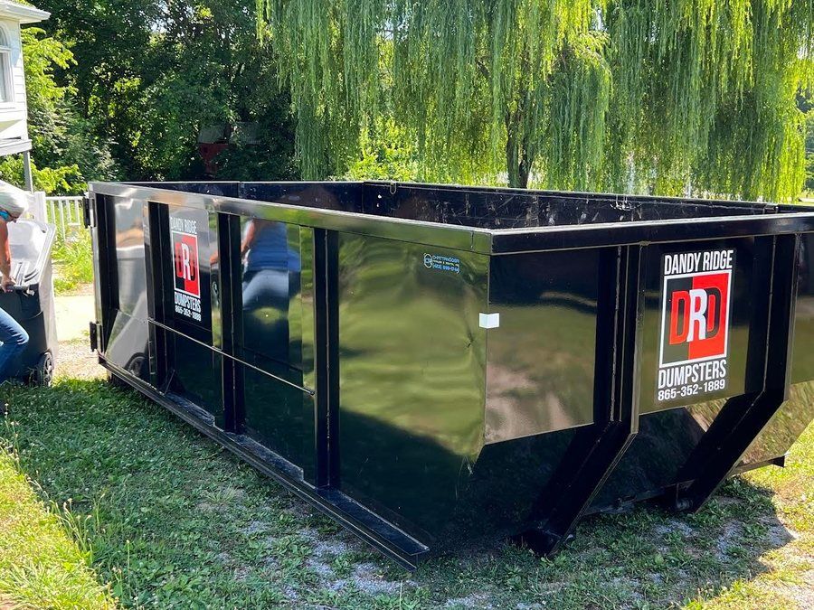 Dandy Ridge Dumpsters 20-yard roll-off dumpster at a home in Jefferson County, TN